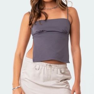Edikted Jinx Open-Back Top Grey